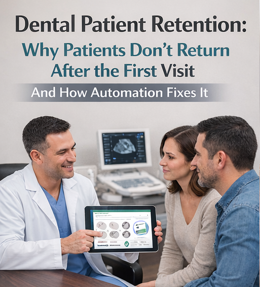 Dentist showing treatment plan to patient on digital tablet inside modern dental clinic